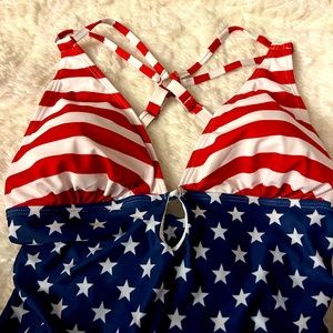 One Piece American Flag swim suit